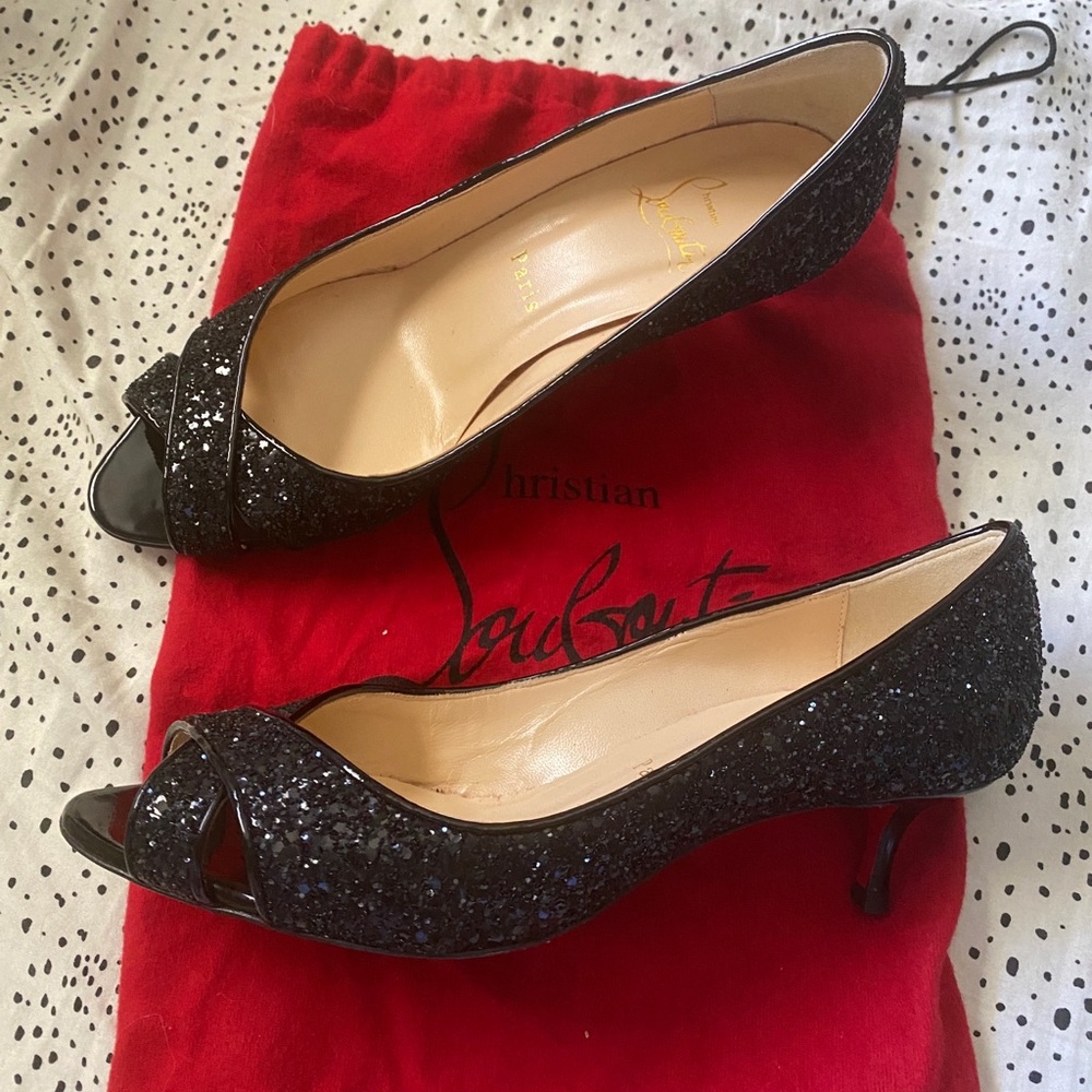 Christian Louboutin glitter heels